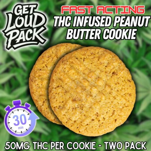 THC Infused Peanut Butter Cookies - 2 Pack (50mg Each)