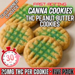 Canna Cookies | Fast-Acting 20mg THC Peanut Butter Cookies (5-Pack)