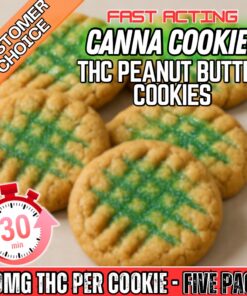 Canna Cookies | Fast-Acting 20mg THC Peanut Butter Cookies (5-Pack)