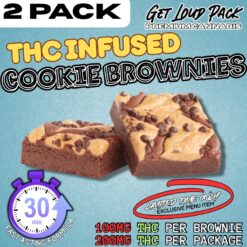 100mg THC Cookie Brownies – (2 PACK)