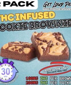 100mg THC Cookie Brownies – (2 PACK)