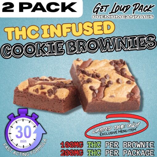 100mg THC Cookie Brownies – (2 PACK)
