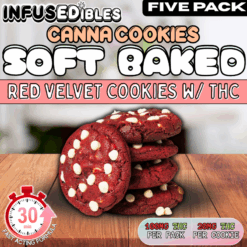 Canna Cookies | THC Infused Soft Baked Red Velvet Cookies