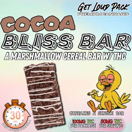Cocoa Bliss Bar – THC Infused Cocoa Pebbles Cereal Bar | 100mg THC