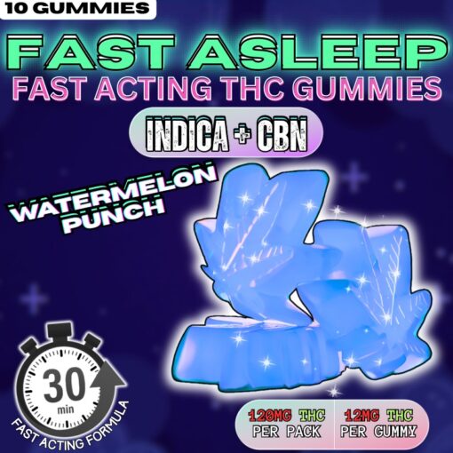 FAST ACTING – Fast Asleep THC Gummies | 120mg THC