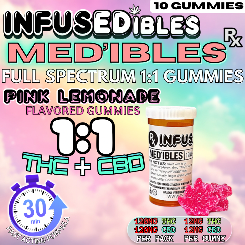 MED'ibles – 1:1 Full Spectrum THC + CBD Gummies | 120mg THC:CBD