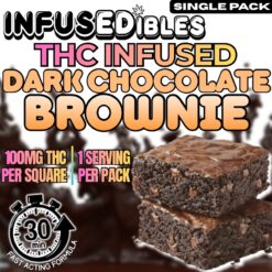 THC Infused Dark Chocolate Brownie – 100mg THC