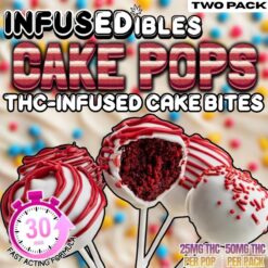 THC Cake Pops – Red Velvet | 50mg THC (2-Pack)