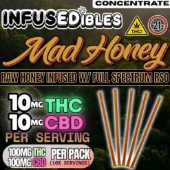 Mad Honey – 1:1 THC + CBD Infused Honey Sticks | 10x PACK