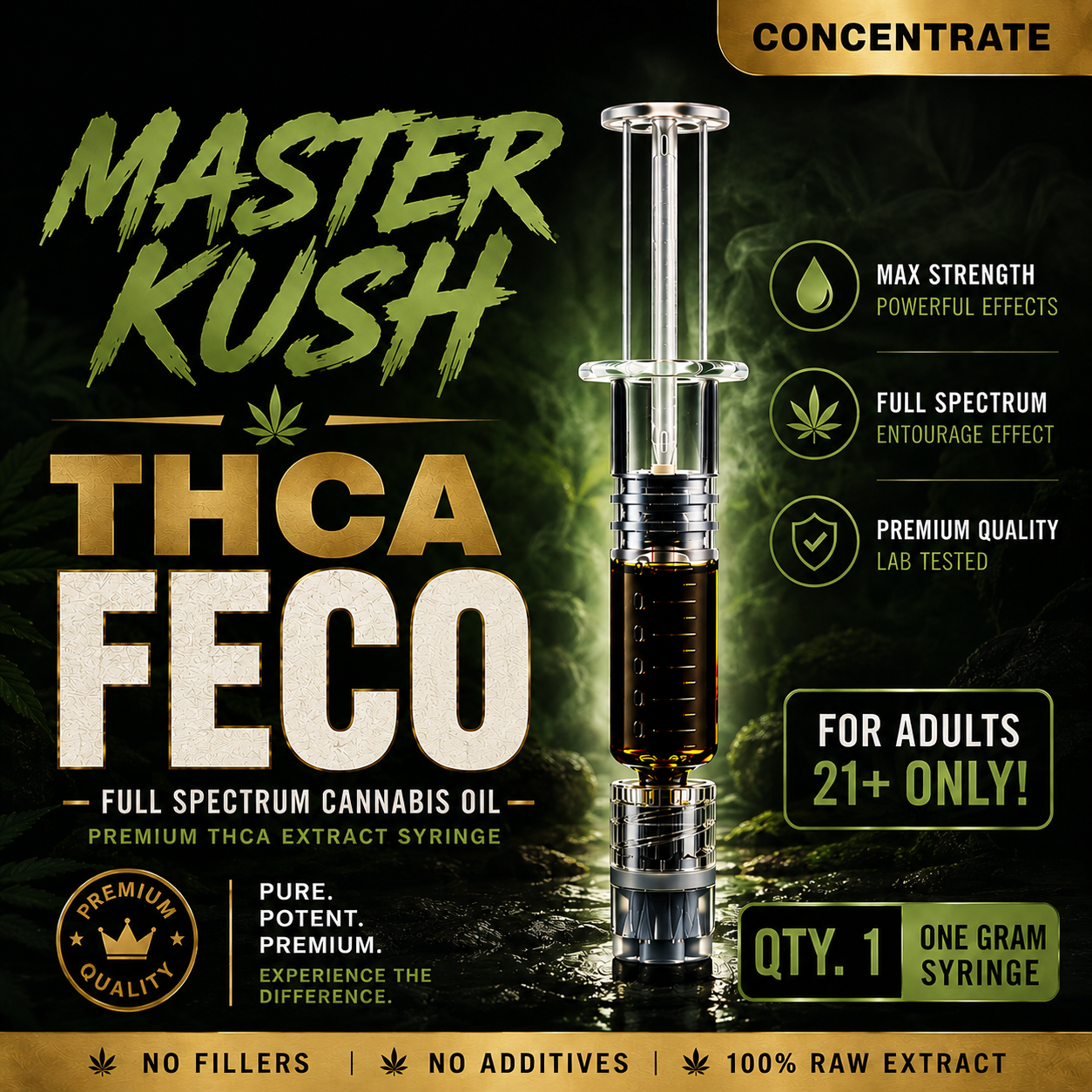 Master Kush - FECO | Full Spectrum THCA Extract (1G)