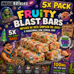 Fruity Blast Bars – THC Infused Fruity Pebbles Cereal Bars | 5 PACK